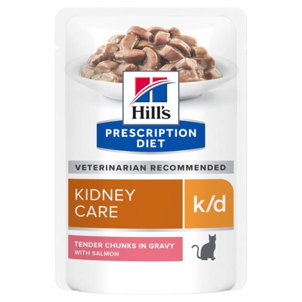 פאוצ' מזון k/d | Hill's Prescription Diet לחתול בוגר עם סלמון, 85 גר'