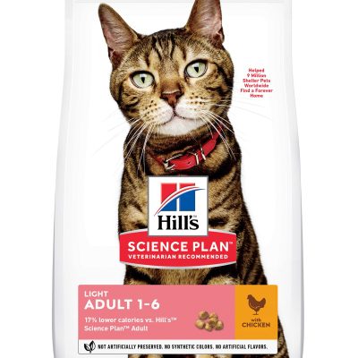 Hill's Science Plan Light Adult Cat Food with Chicken, 10kg