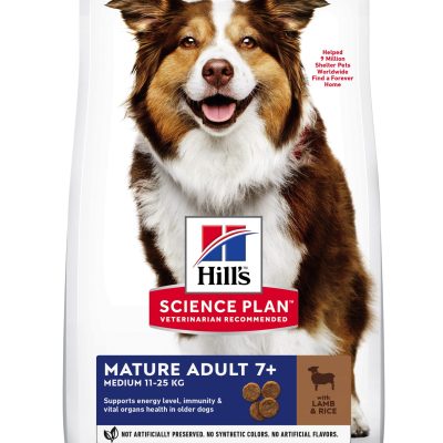 Hill's Science Plan Medium Mature Adult 7+ Dog Food with Lamb & Rice, 14kg