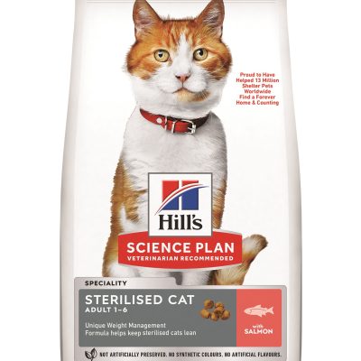 Hill's Science Plan Sterilised Cat Young Adult Cat Food with Salmon, 3kg